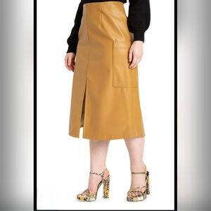 Eloquii Size 22 Elegant Tan Leather Skirt